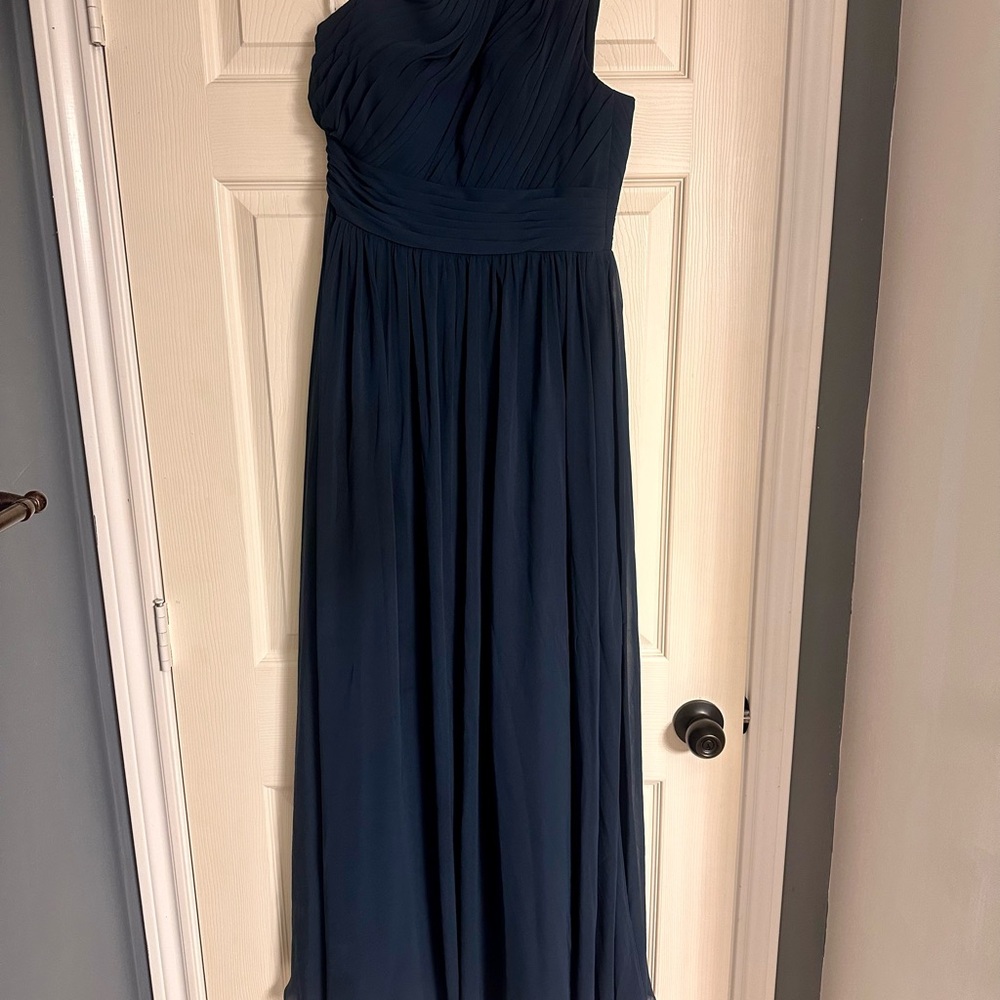Azazie One Shoulder (2 straps) Navy Dress